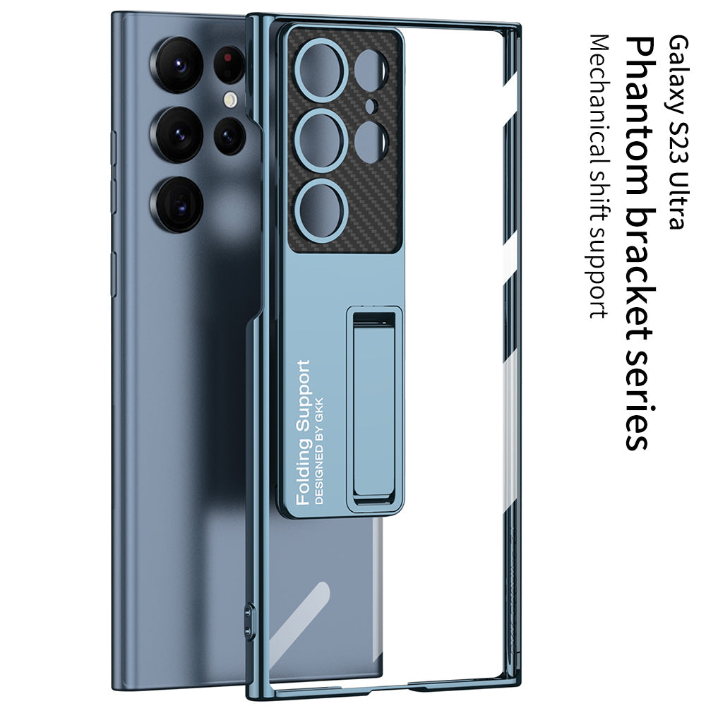 Electroplated Clear Phone Case With Invisible Bracket For Samsung Galaxy S23 S22 Ultra Plus - mycasety2023 Mycasety