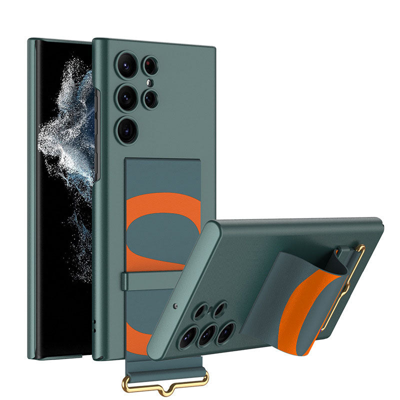 Leather Strap Holder All-inclusive Protective Cover For Samsung Galaxy S22 Series Samsung Case