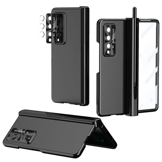 Luxury Magnetic Hinge Pen Holder Full Protection Case For Samsung Galaxy Z Fold3 Fold4 5G With Tempered Glass Film Samsung Cases