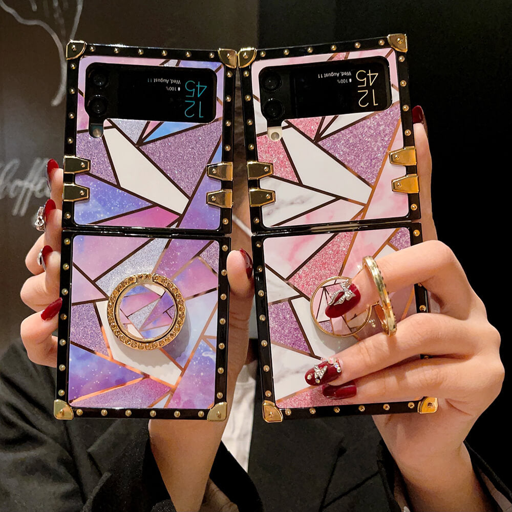 Splicing Glitter Ring Phone Case for Samsung Galaxy Z Flip4 Flip3 - GiftJupiter
