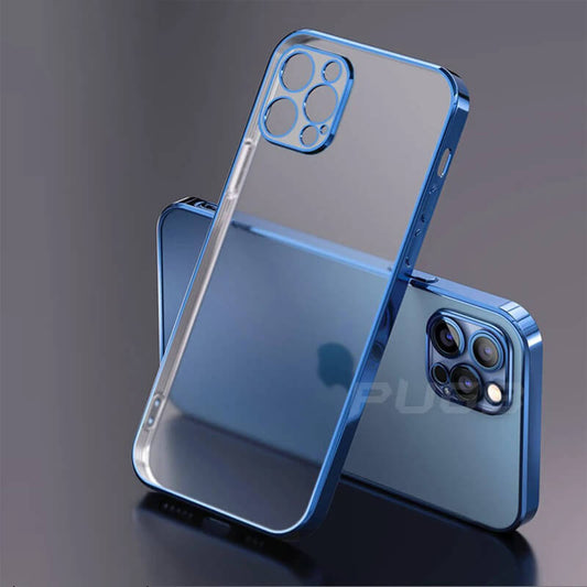 Luxury Square Frame Plating Clear Phone Case For iPhone iPhone Case
