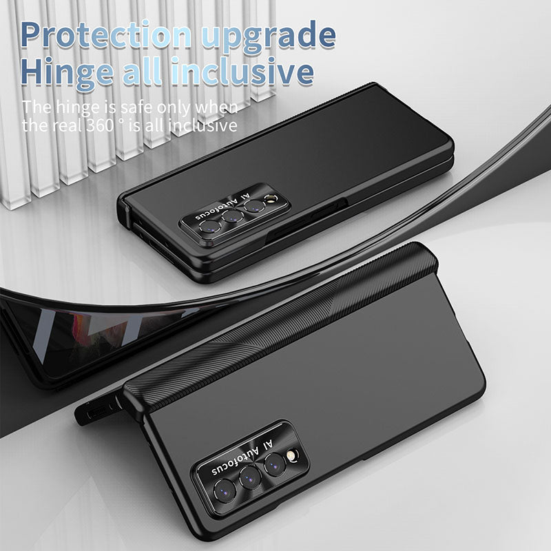 Luxury Magnetic Hinge Pen Holder Full Protection Case For Samsung Galaxy Z Fold3 Fold4 5G With Tempered Glass Film Samsung Cases