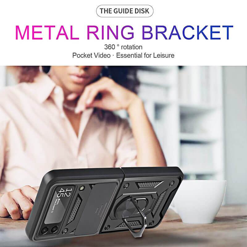 Drop Tested Cover with Magnetic Kickstand Car Mount Protective Case For Samsung Galaxy Z Flip3 Flip4 5G Samsung Galaxy Z Flip 3 Case
