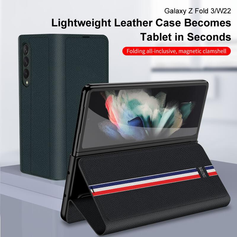 Magnetic Leather Flip All-included Protection - Samsung Z Fold3 5G Phone Case Samsung Galaxy Z Fold 3 Case