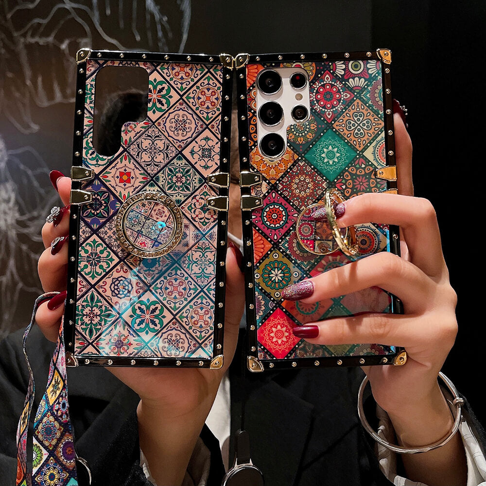 Luxury Retro Boho Style Ring Case With Lanyard for Samsung Galaxy S Note Series Samsung Cases