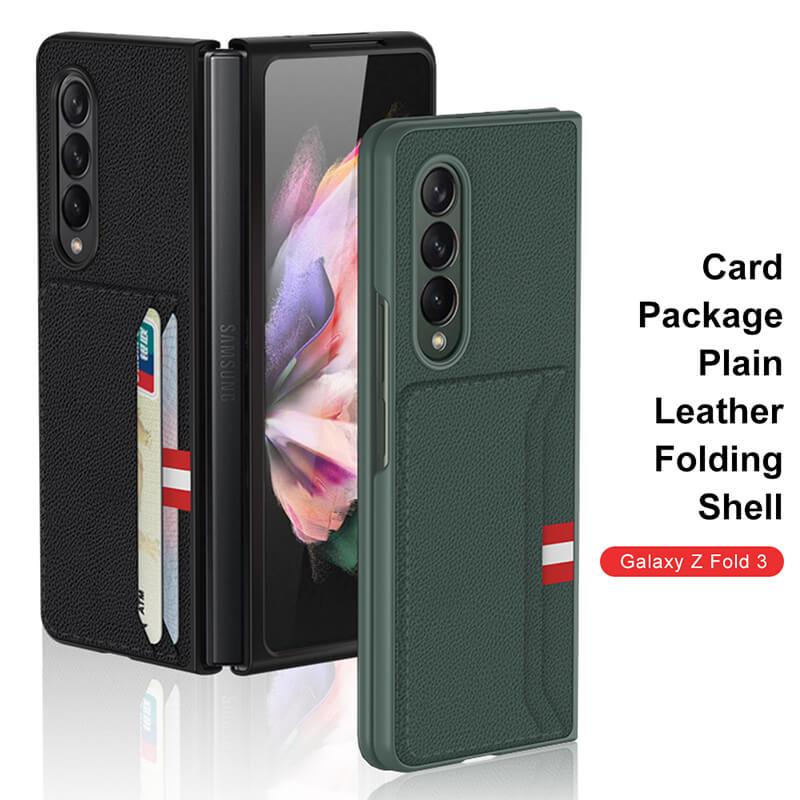 Leather Card Package Shockproof Protective Flip - Samsung Galaxy Z Fold3 5G Phone Case Samsung Galaxy Z Fold 3 Case