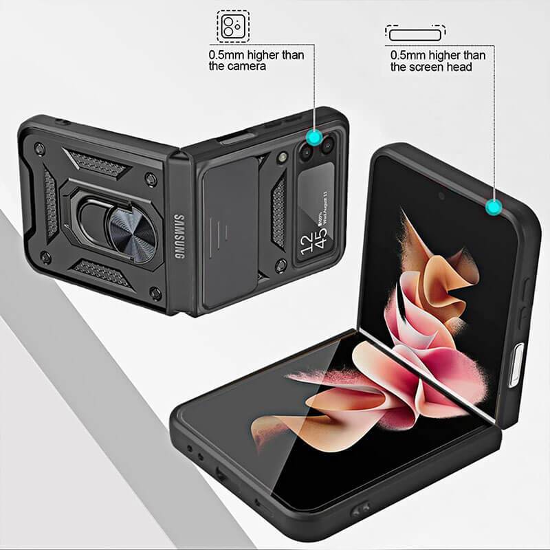 Drop Tested Cover with Magnetic Kickstand Car Mount Protective Case For Samsung Galaxy Z Flip3 Flip4 5G Samsung Galaxy Z Flip 3 Case