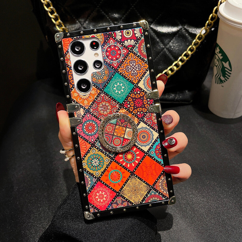 Luxury Retro Boho Style Ring Case With Lanyard for Samsung Galaxy S Note Series Samsung Cases