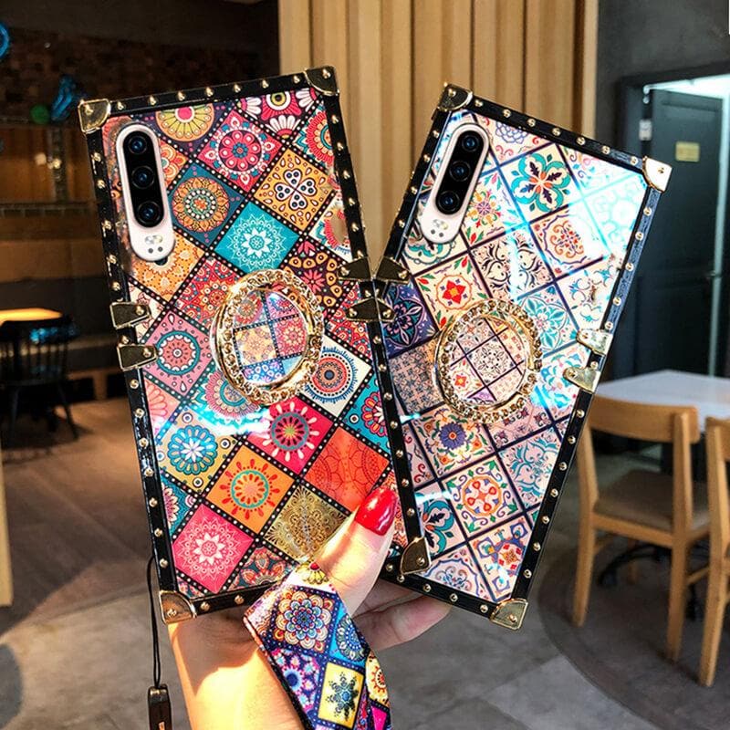 High Quality Bohemian Lanyard Ring Case For iPhone Samsung Huawei