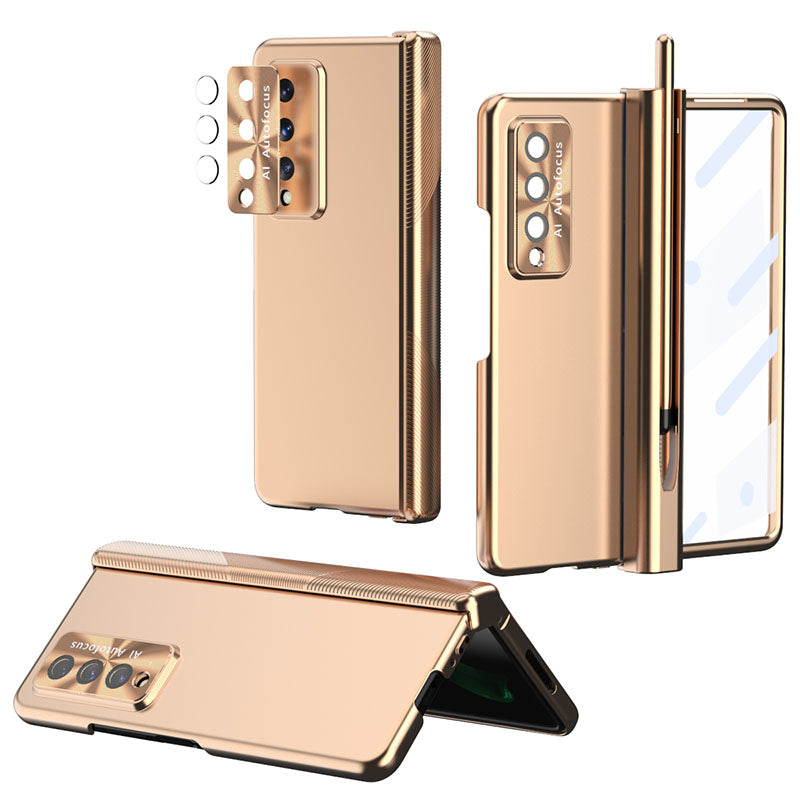 Luxury Magnetic Hinge Pen Holder Full Protection Case For Samsung Galaxy Z Fold3 Fold4 5G With Tempered Glass Film Samsung Cases