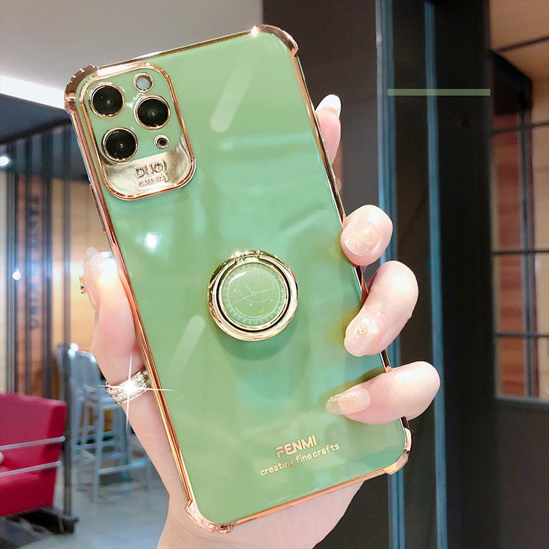 Luxury Electroplated Gold Plating Glitter Case with Ring Holder iPhone Case