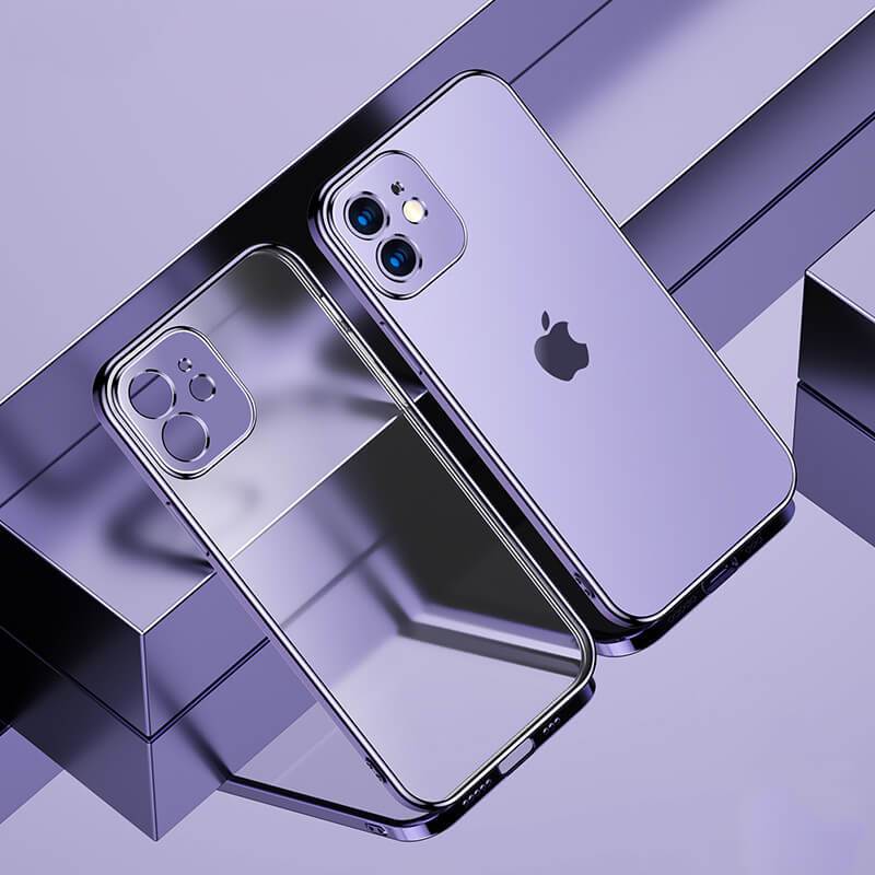 Luxury Square Frame Plating Clear Phone Case For iPhone iPhone Case