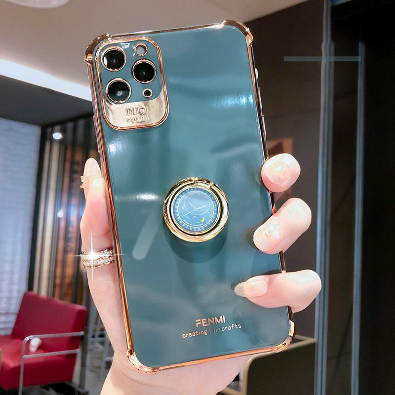 Luxury Electroplated Gold Plating Glitter Case with Ring Holder iPhone Case