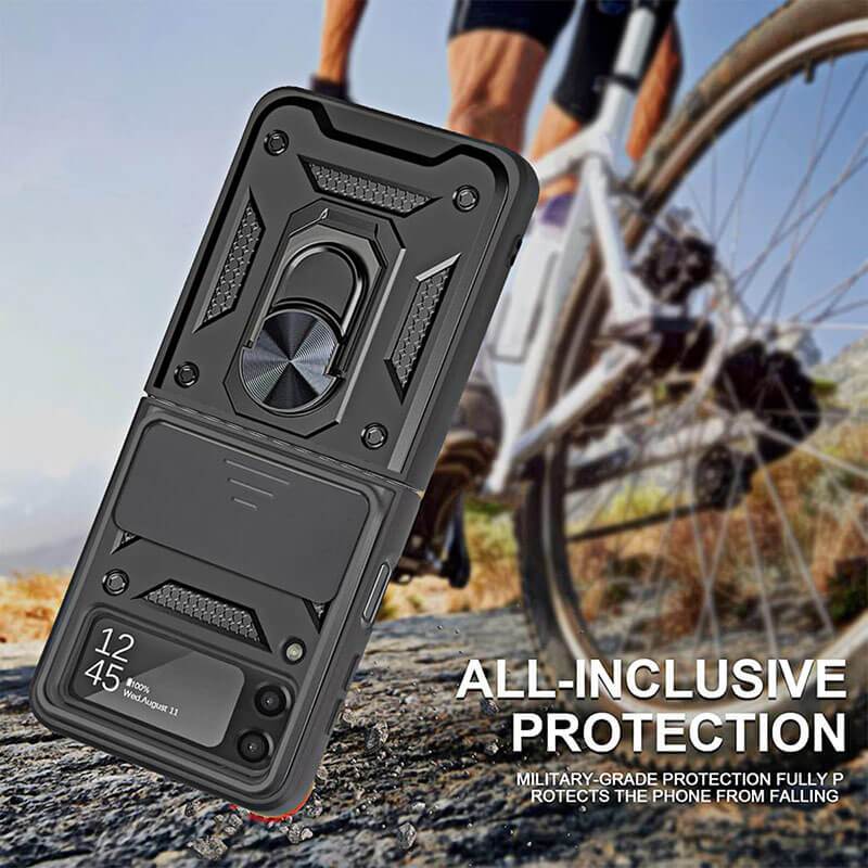 Drop Tested Cover with Magnetic Kickstand Car Mount Protective Case For Samsung Galaxy Z Flip3 Flip4 5G Samsung Galaxy Z Flip 3 Case