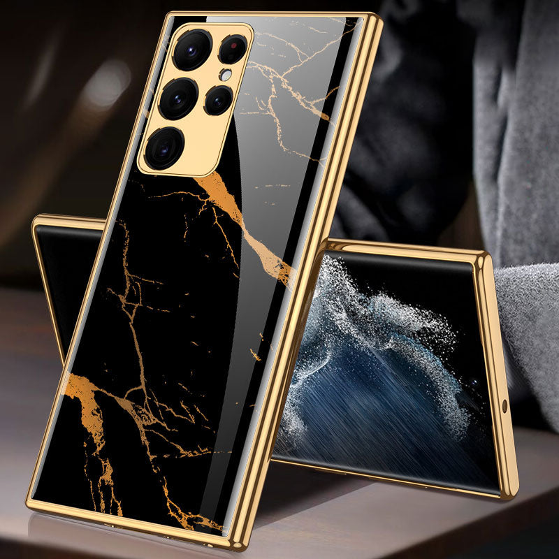 Luxury Deer Pattern Camera All-inclusive Electroplating Process Case For Samsung S22 S21 Series Samsung Case