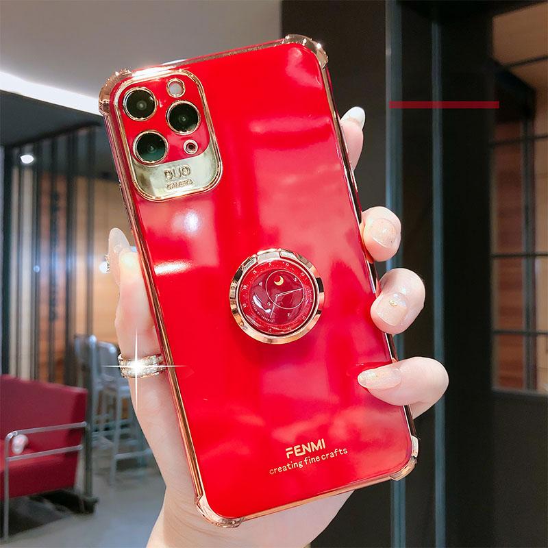 Luxury Electroplated Gold Plating Glitter Case with Ring Holder iPhone Case