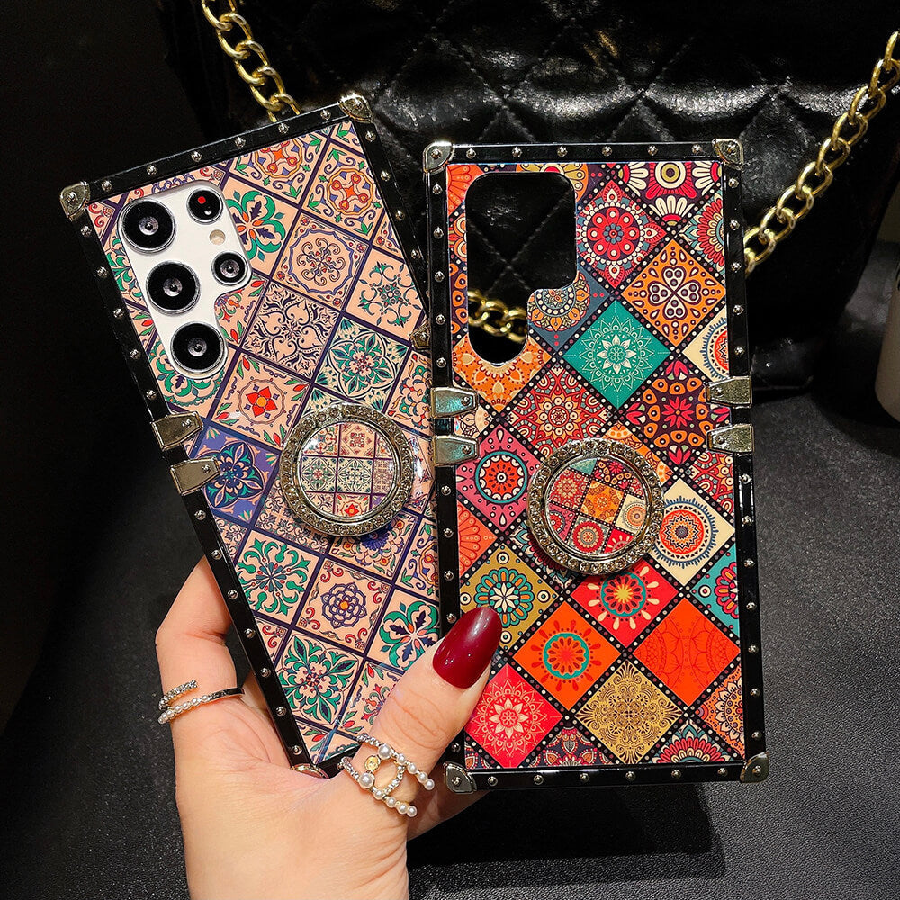 Luxury Retro Boho Style Ring Case With Lanyard for Samsung Galaxy S Note Series Samsung Cases
