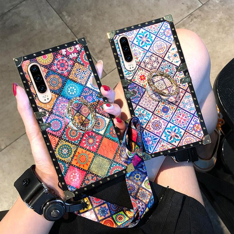 High Quality Bohemian Lanyard Ring Phone Case For iPhone Samsung Huawei
