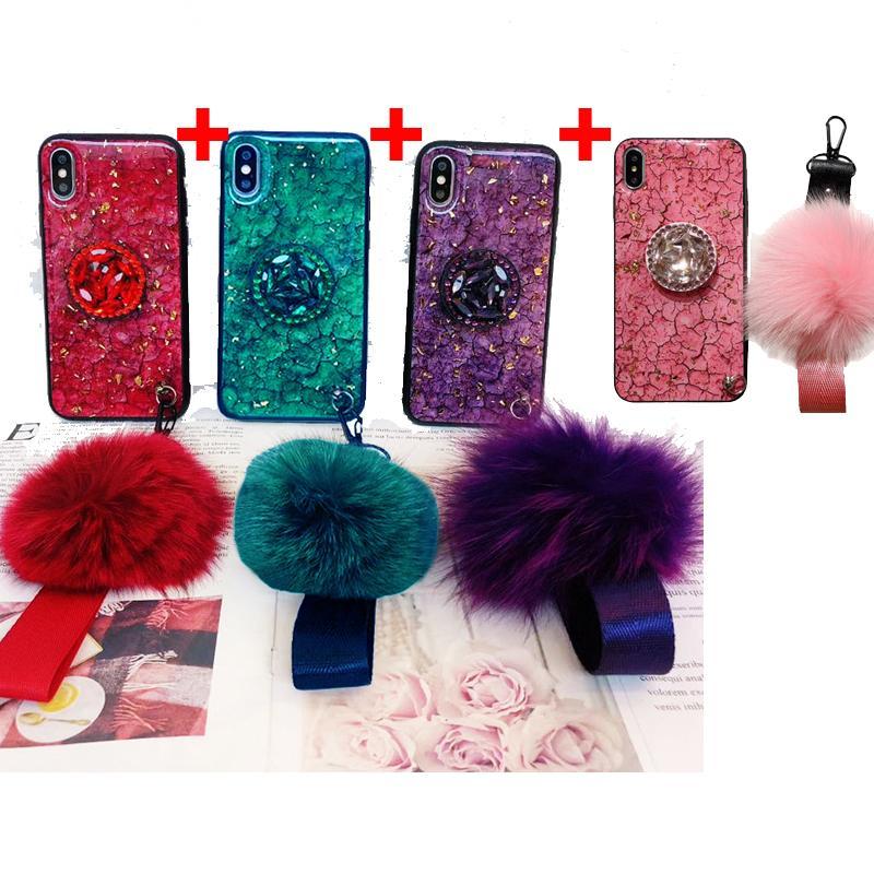 American Style Phone Case For iPhone with Bracket/Fur Ball