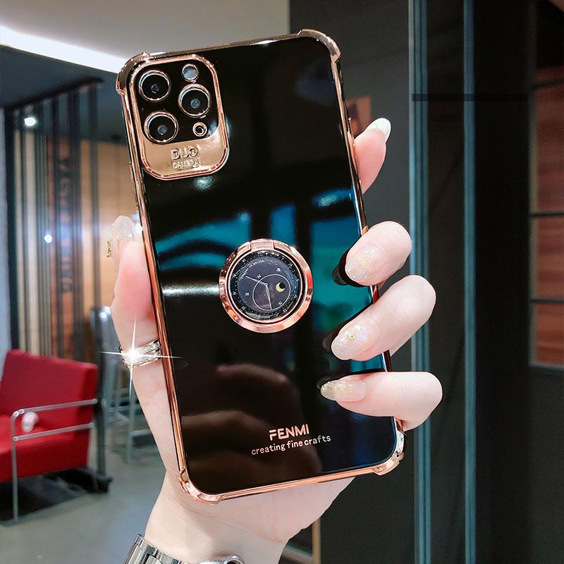 Luxury Electroplated Gold Plating Glitter Case with Ring Holder iPhone Case