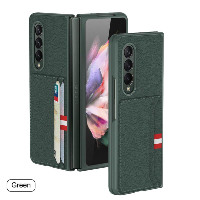 Leather Card Package Shockproof Protective Flip - Samsung Galaxy Z Fold3 5G Phone Case Samsung Galaxy Z Fold 3 Case
