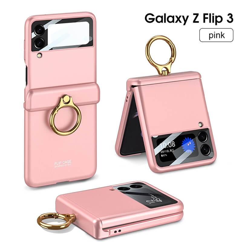 Newest Magnetic All-inclusive Hinge Ring Holder Case For Samsung Galaxy Z Flip3 Flip4 5G Samsung Cases
