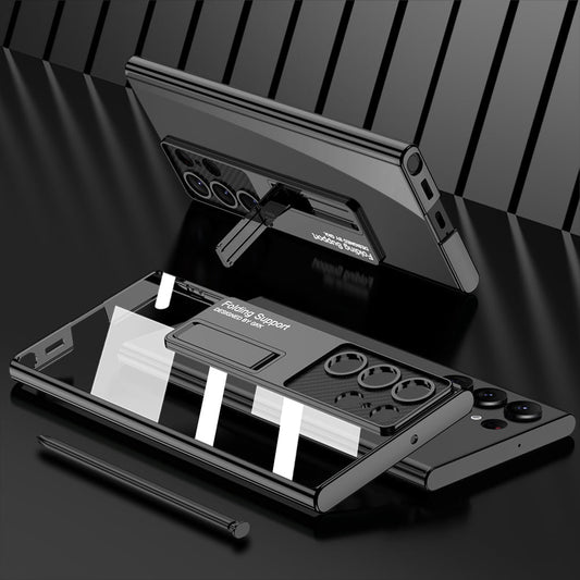 Electroplated Clear Phone Case With Invisible Bracket For Samsung Galaxy S23 S22 Ultra Plus - mycasety2023 Mycasety