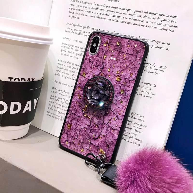 American Style Phone Case For iPhone with Bracket/Fur Ball