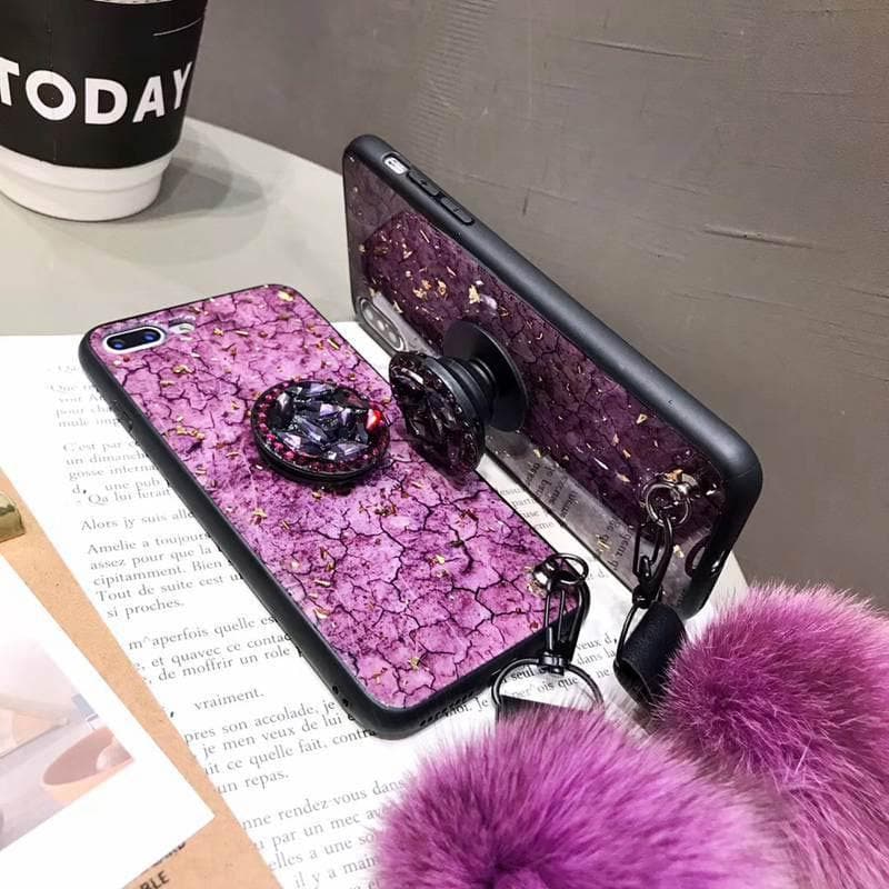 American Style Phone Case For iPhone with Bracket/Fur Ball