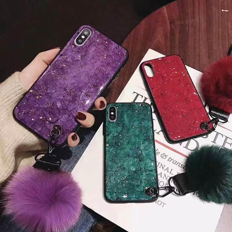 American Style Phone Case For iPhone with Bracket/Fur Ball