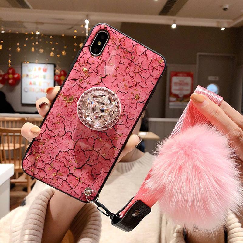 American Style Phone Case For iPhone with Bracket/Fur Ball