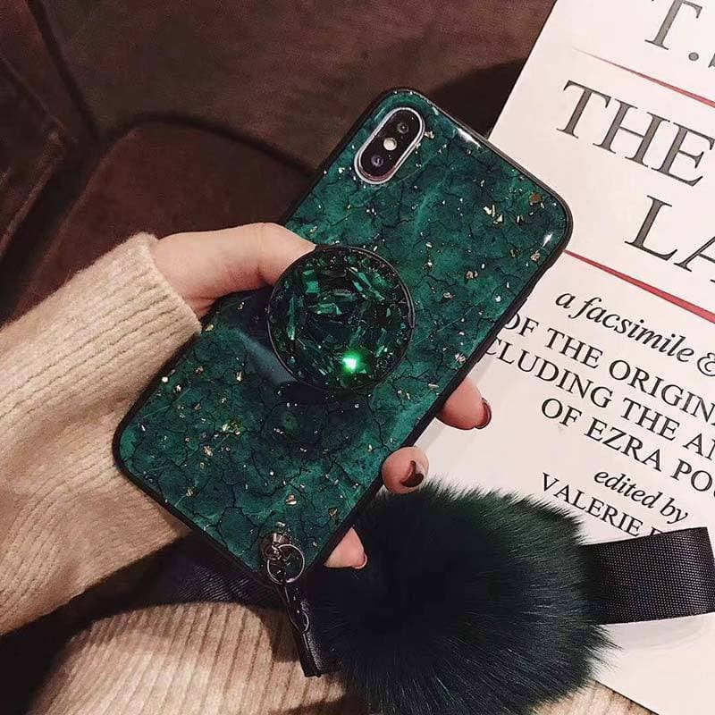 American Style Phone Case For iPhone with Bracket/Fur Ball