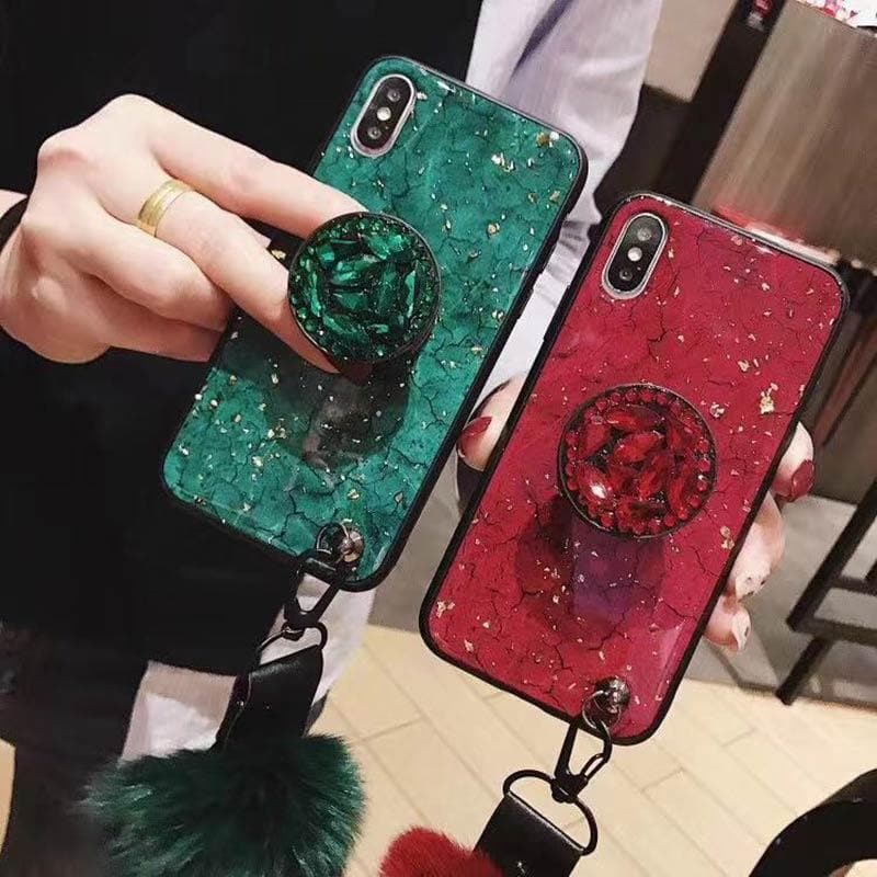 American Style Phone Case For iPhone with Bracket/Fur Ball