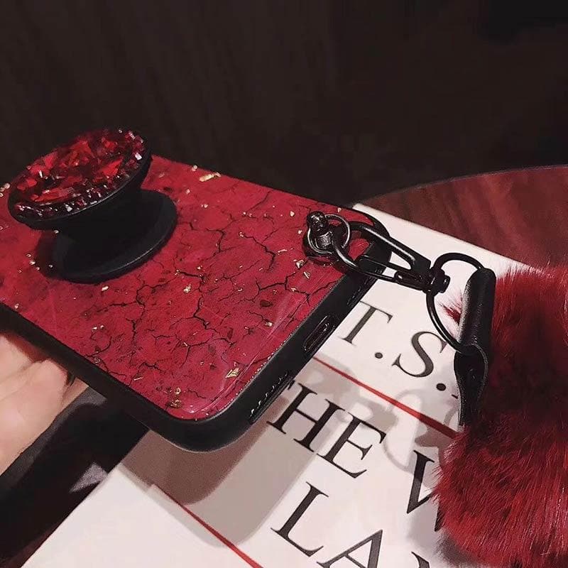 American Style Phone Case For iPhone with Bracket/Fur Ball