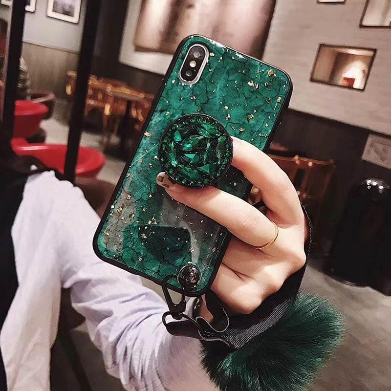 American Style Phone Case For iPhone with Bracket/Fur Ball