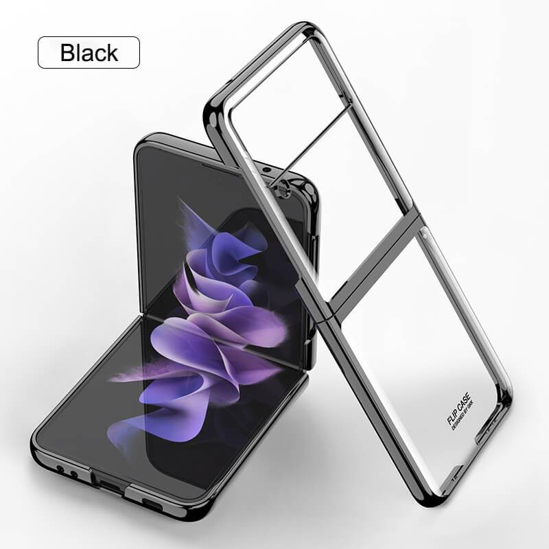 Plating Frame Transparent Back Hard Shockproof Full Protection - Samsung Galaxy Z Flip3 5G Phone Case Samsung Galaxy Z Flip 3 Case