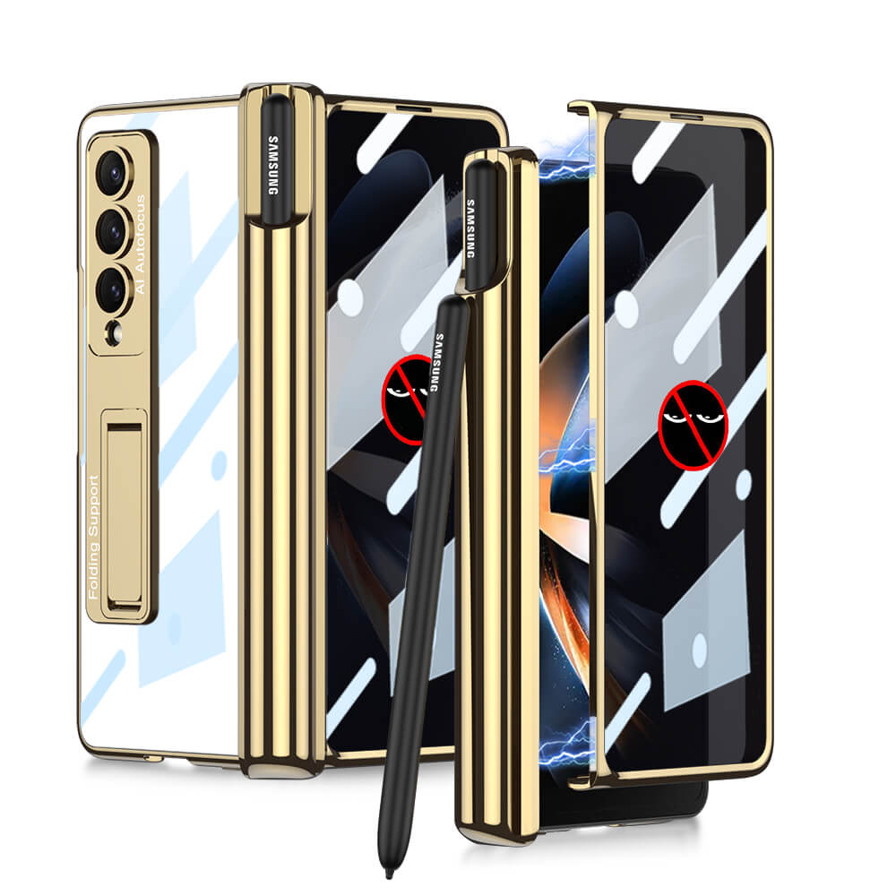 Galaxy Z Fold4 Fold3 | Magnetic Pen Holder Folding Bracket shell Privacy Film Integration Case Samsung Cases
