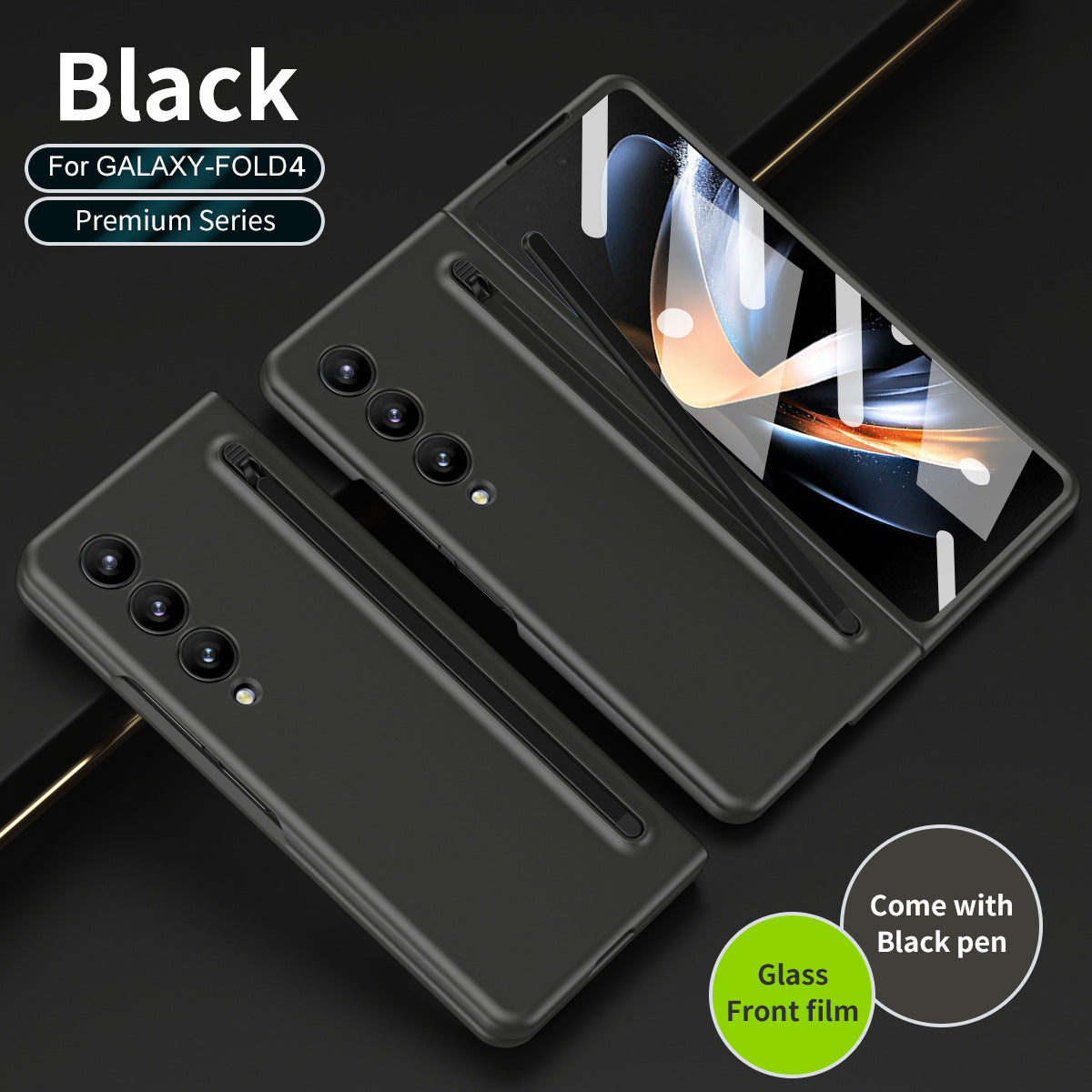 Anti-fall Protective Phone Case With Pen Tray Shell and Film For Samsung Galaxy Z Fold5 Fold4 - mycasety2023 Mycasety