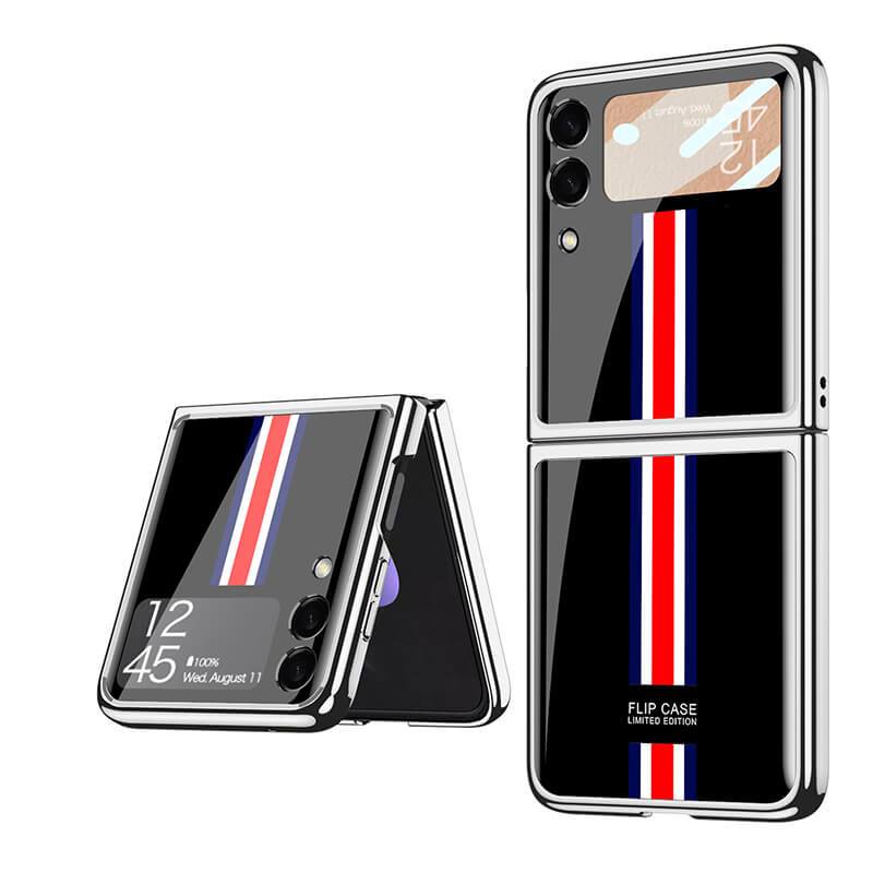 Luxury Limited Edition Plating Frame Anti-knock Protection Glass Case For Samsung Galaxy Z Flip3 Samsung Galaxy Z Flip 3 Case