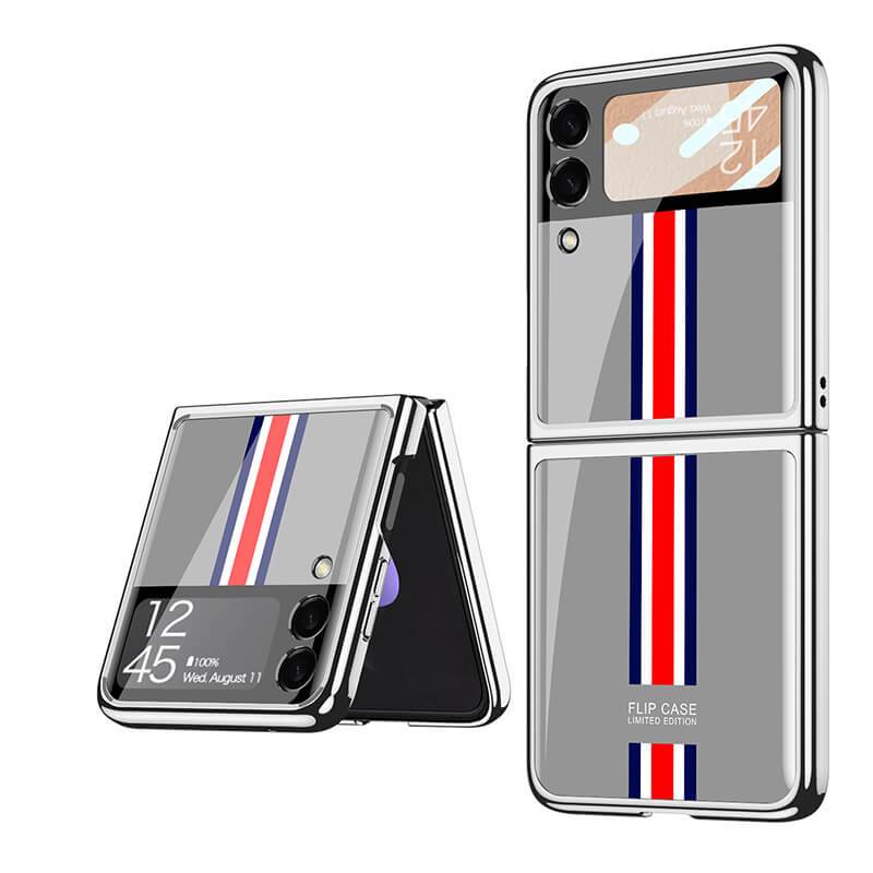Luxury Limited Edition Plating Frame Anti-knock Protection Glass Case For Samsung Galaxy Z Flip3 Samsung Galaxy Z Flip 3 Case
