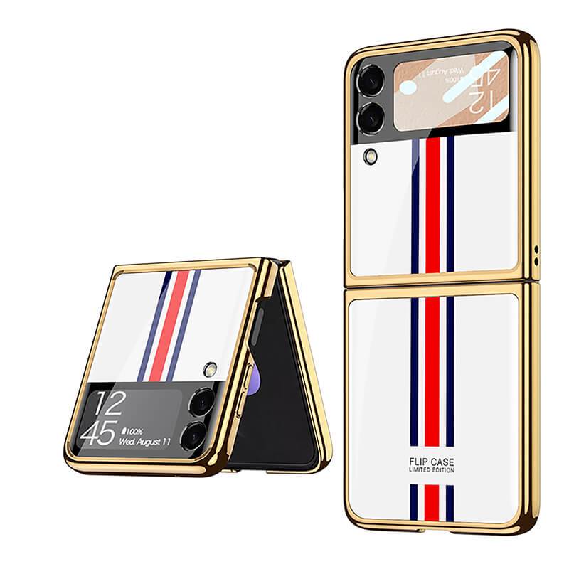 Luxury Limited Edition Plating Frame Anti-knock Protection Glass Case For Samsung Galaxy Z Flip3 Samsung Galaxy Z Flip 3 Case