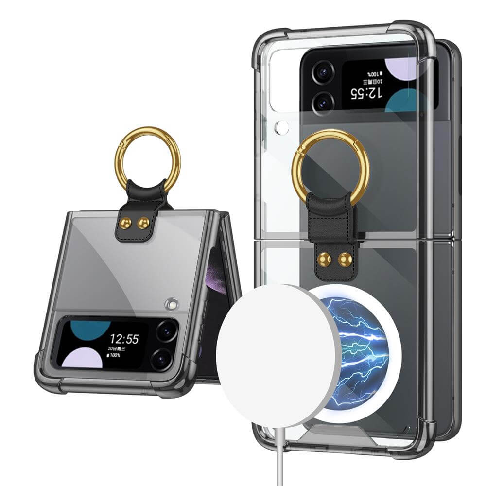 Newest Galaxy Z Flip3 Flip4 Magnetic Airbag Anti-fall Wireless Charging Phone Case Samsung Cases
