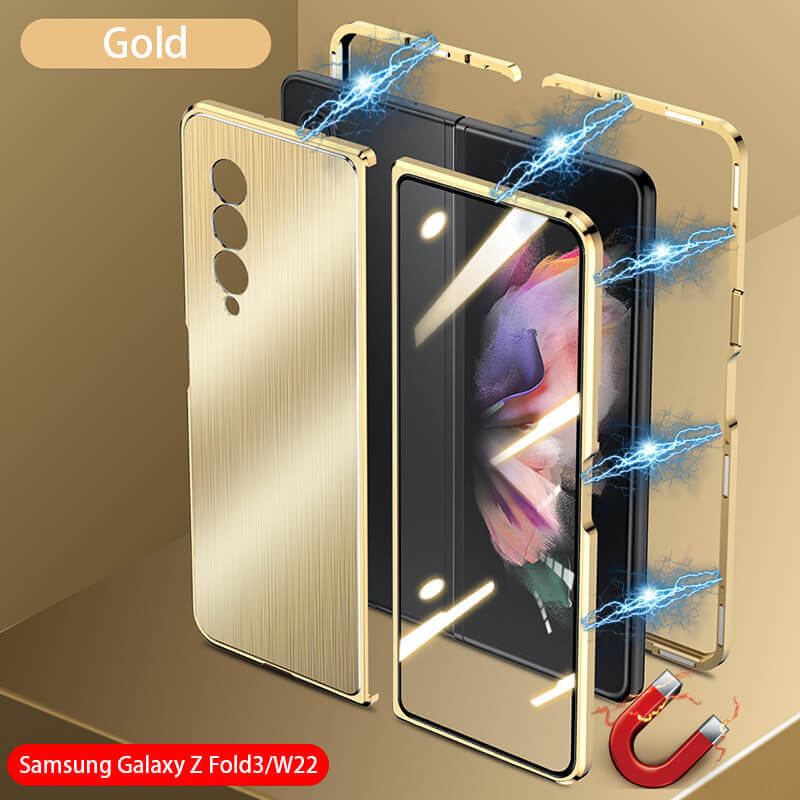 Samsung Galaxy Z Fold 3 Magnetic Brushed Metal Anti-fall Protective Cover Samsung Galaxy Z Fold 3 Case