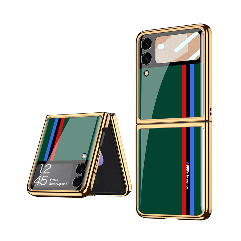 Limited Edition Luxury Plating Frame Anti-knock Protection Glass Case For Samsung Galaxy Z Flip3 Samsung Galaxy Z Flip 3 Case