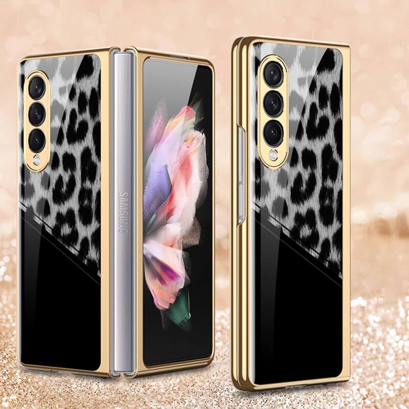 Python Leopard Print Tempered Glass - Samsung Galaxy Z Fold 3 5G Phone Case Samsung Galaxy Z Fold 3 Case