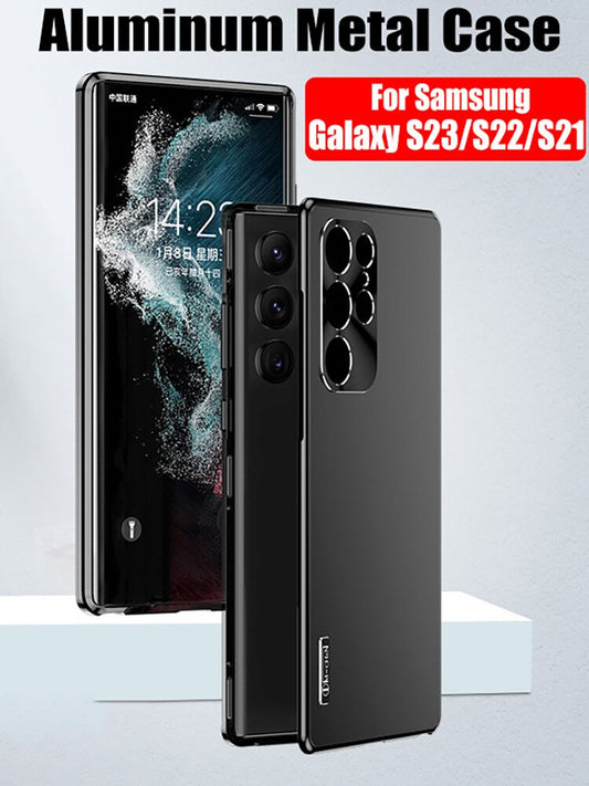 Newest Magnetic Close Aluminum Alloy Metal Case For Samsung Galaxy S23 S22 S21 Series