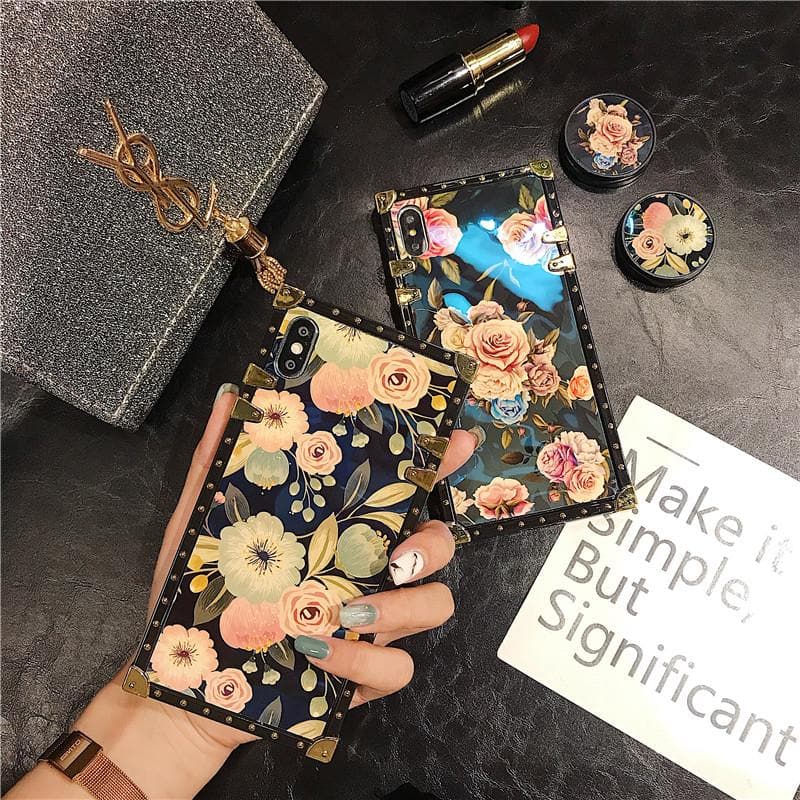 Stylish French Style Flower Popsocket iPhone Samsung Huawei Case