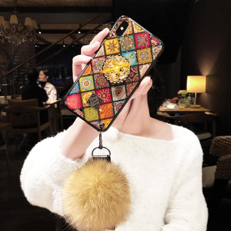 American Style Phone Case For iPhone with Bracket/Fur Ball