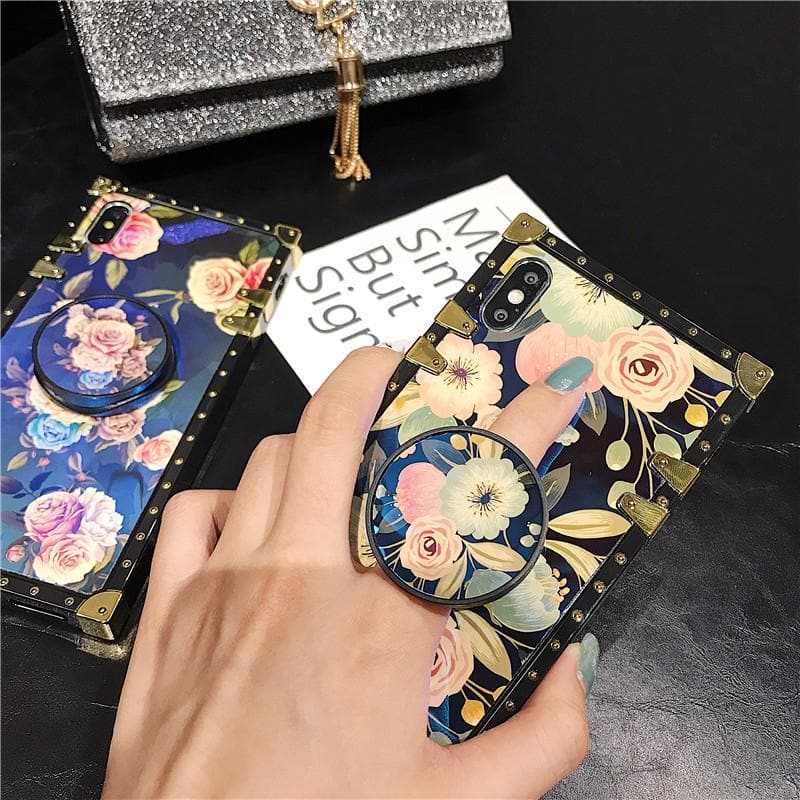 Stylish French Style Flower Popsocket iPhone Samsung Huawei Case