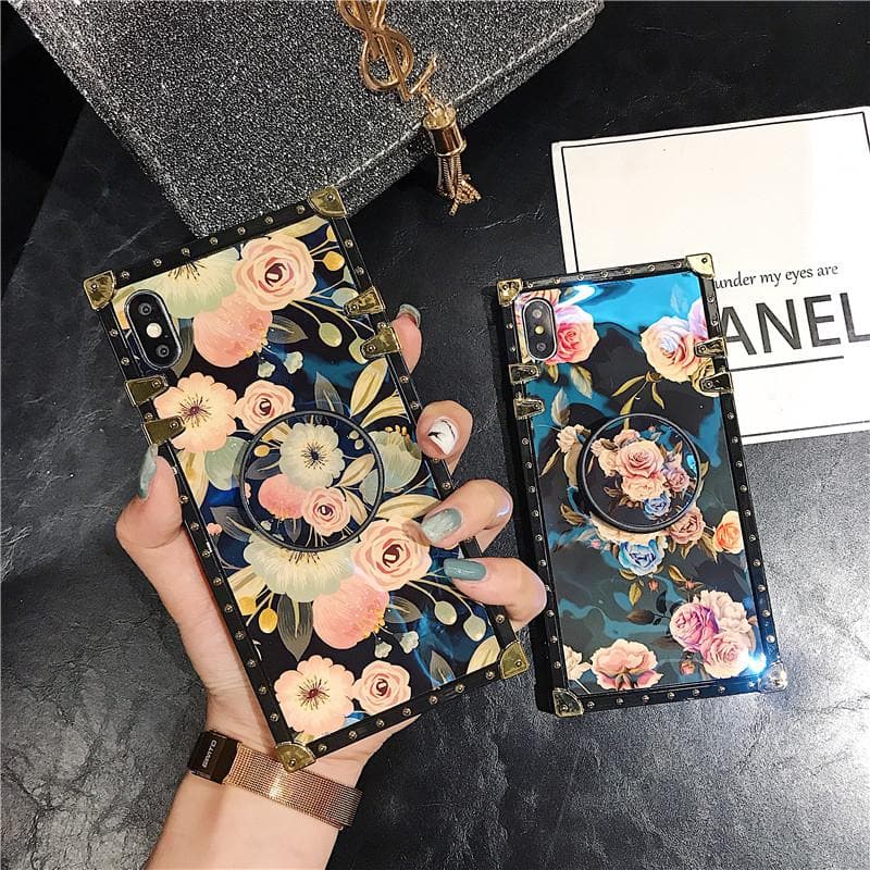 Stylish French Style Flower Popsocket Phone Case for SAMSUNG